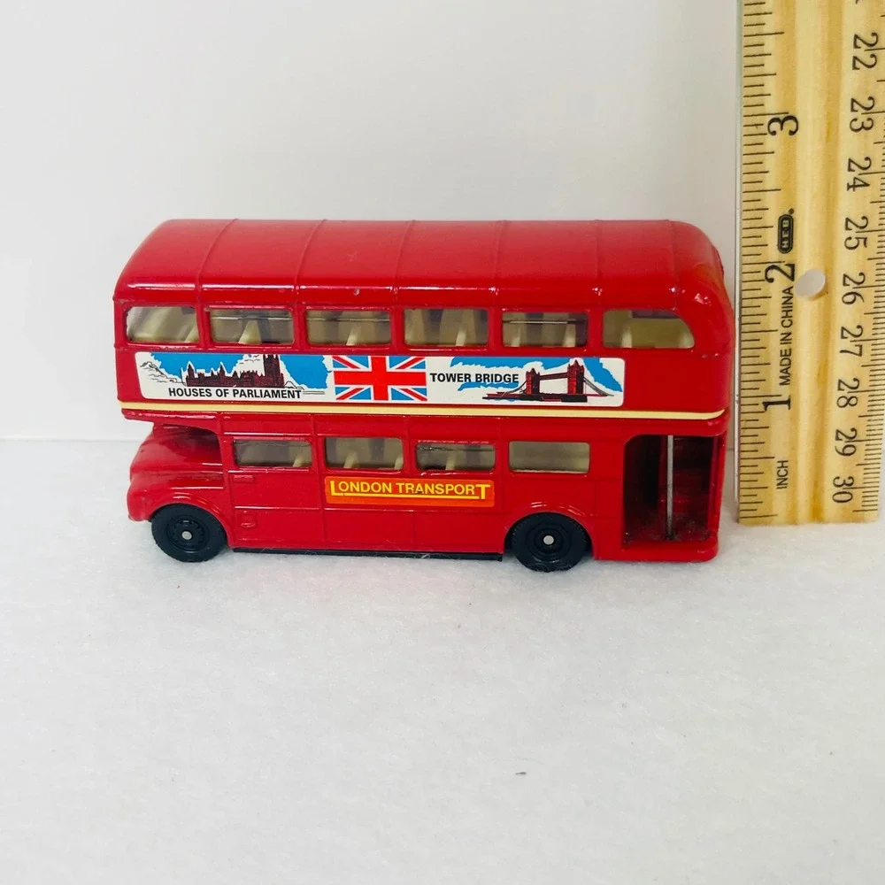 Vintage Red London Double Decker Bus Diecast London Transport Route 12 Souvenir